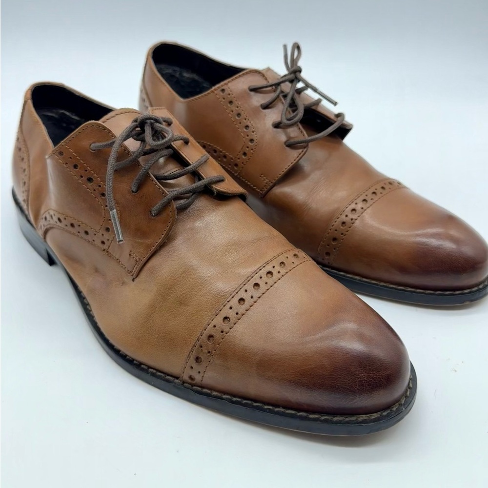 Stacy Adams Prescott Cap Toe Oxford, Men's Size 8 M, Tan MSRP $90